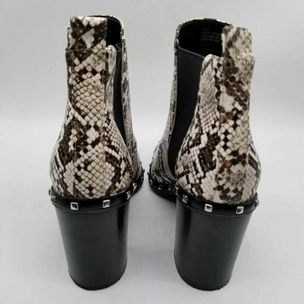 Charles by Charlrs David Women Snake Faux‎ Leather Duke Heel Ankle Booties 7.5
